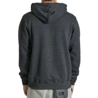 Imagem de Moletom Canguru Hurley Box Cinza Escuro-Masculino