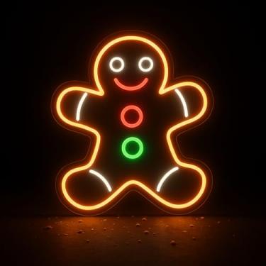 Imagem de Painel Neon Led Biscoito Homem Gengibre Decoração Natal
