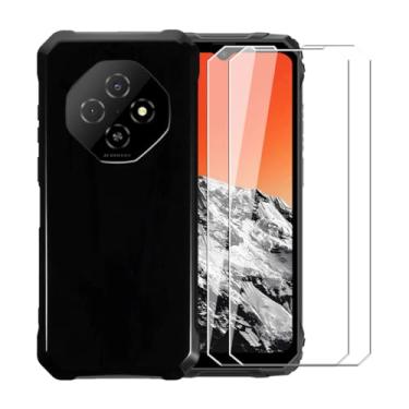 Imagem de WDMYLFTW Capa para Blackview Fort 1 + [2 unidades] Película protetora de tela de vidro temperado - Capa protetora de TPU (preta)