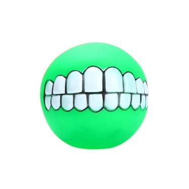 Imagem de Bolas Grinz para Cães Divertidas com Dentes Sorridentes de Borracha Oca Pular Buscar Flutuar Distribuir Petiscos e Brincadeira Interativa