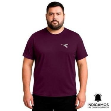 Imagem de Camiseta Diadora Small Logo Plus Size Masculina - Bordô G4-Masculino
