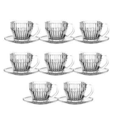 Imagem de Jogo 8 Xícara De Café Com Pires Cristal Imperatriz 110ml Wolff