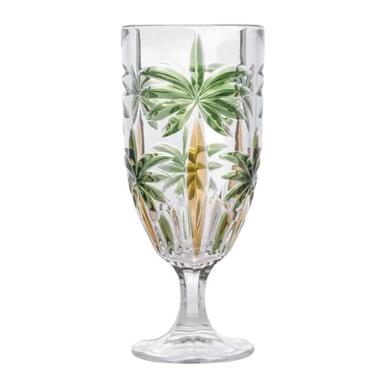 Imagem de Jogo 4 Taças De Cristal Palm Tree Coqueiro Para água Suco Wolff 450ml