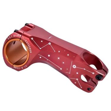 Imagem de Mesa de MTB colorida de alumínio de 90 mm para XC, AM, DH e bicicletas de estrada, com ângulo de direção de 17 graus e compatível com guidões de 31,8/35 mm.(90mm Red)