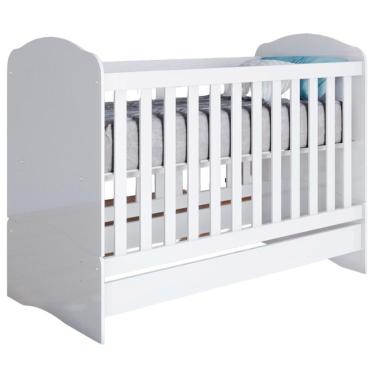 Imagem de Berço Mini Cama Grade Fixa 133x68 Cm Bala De Menta Branco Henn