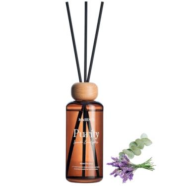 Imagem de M&SENSE Difusor de palheta de eucalipto de lavanda: fórmula atualizada conjunto de aromas não tóxicos de 186 ml com bastões, presentes de óleo essencial natural de longa duração para casa, quarto