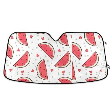 Imagem de Bloqueador solar de carro melancia, persianas de janela de carro, proteção UV dobrável para janela de carro