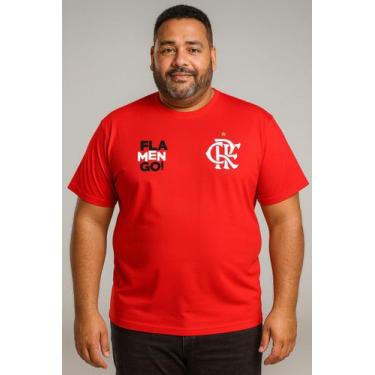 Imagem de Camiseta Flamengo Algodão Modelo Torcedor Plus Size - Monarca, Vermelh