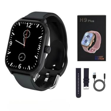 Imagem de ANJ.GG Smartwatch H9 Plus, Tela HD 1.9", Compatível com Android e iOS, Preto, Resistente à Água IP67, Monitor Cardíaco, Controle de Música, Wi-Fi/Bluetooth, Retangular