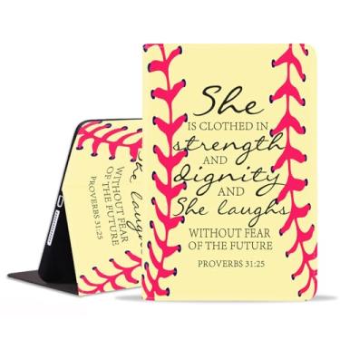 Imagem de Capa para iPad 9ª/8ª/7ª geração (2021/2020/2019) 10,2 polegadas, capa fina e leve de couro PU com ativar/hibernar automático para iPad Air (3ª geração) 10,5 polegadas 2019, versículo bíblico de