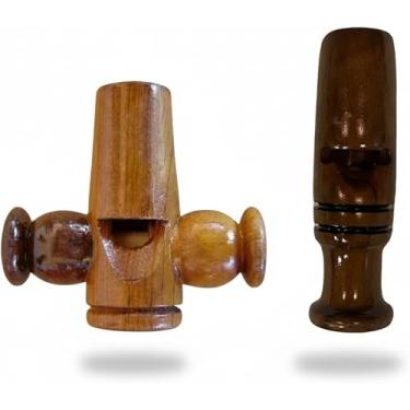 Imagem de Apito Inhambu Açu 03 + Apito Inhambu Chororó 13 Pios em madeira profissionais