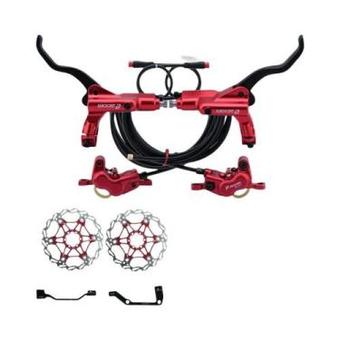 Imagem de Freio Hidráulico De Disco De 4 Pistões ZOOM HB-876E Preto Vermelho 160