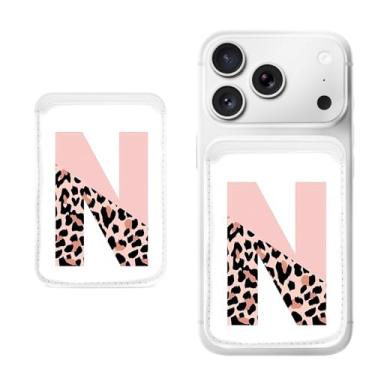 Imagem de Suporte magnético para iPhone, carteira fina de couro PU, capa para cartão, capa traseira para cartão, acessório de telefone fofo