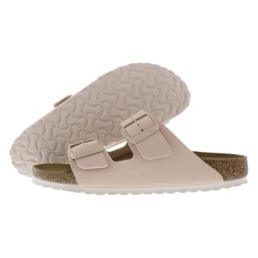 Imagem de Birkenstock Sandália de palmilha macia unissex para adultos Arizona, Bege/Bege, 5-5.5 Women/3-3.5 Men