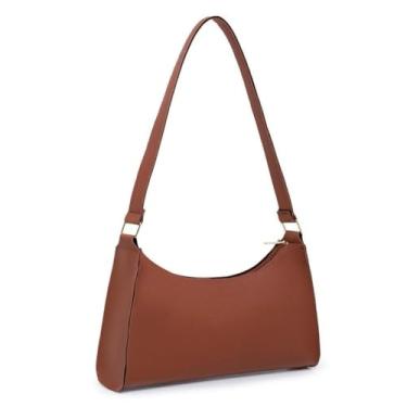 Imagem de Bolsa Feminina Baguete Tiracolo Alça Transversal Couro ecologico (Baguete Liso Marron)