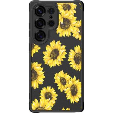 Imagem de DEENAKIN Capa fofa para Samsung Galaxy S25 Ultra, capa rígida floral estética, compatível com Magsafe, capa protetora de telefone fina retrô moderna e exclusiva para mulheres e meninas, girassóis