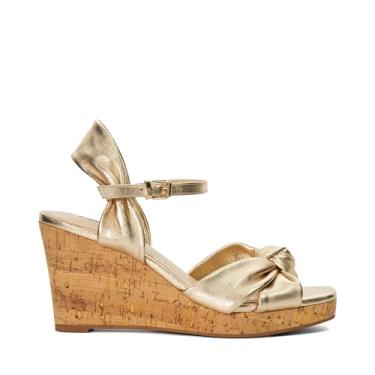 Imagem de Dune London Sandália feminina Kaino Wedge dourada, 39, Dourado, 38