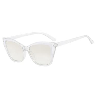 Imagem de Óculos de Sol Feminino e Masculino Candy Colors Gradient Cat Eye com Proteção UV400 para Esportes ao Ar Livre, Corrida e Ciclismo, Lentes Transparentes e Prateadas
