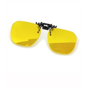 Imagem de Clip on Óculos de sol feminino masculino flip up óculos de sol modernos óculos escuros bonitos SY6174, Lente amarela
