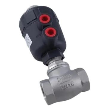 Imagem de Válvula de assento angular rosca fêmea vapor pneumático aço inoxidável 304 cabeça de plástico tipo T válvula de água válvula de tambor de corte para secador 1 peça (DN32, cabeça de aço inoxidável)