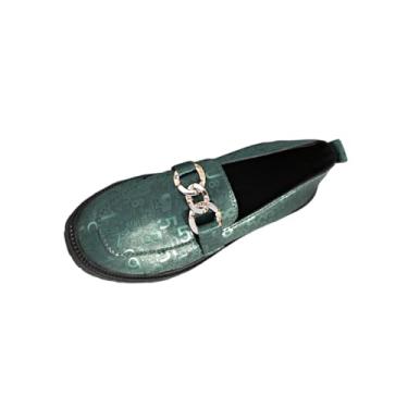 Imagem de Sapatos femininos de bico fino, salto cunha, casual, cor sólida para lazer, uso ao ar livre, uso interno, poliuretano, vários tamanhos, Verde, 34