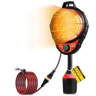 Imagem de UNIGT Aquecedor elétrico de carrinho de golfe de 36 V com ajuste de temperatura infinito, aquecedores operados por bateria de aquecimento rápido de 2 segundos de 400 W, fibra de carbono para carro de