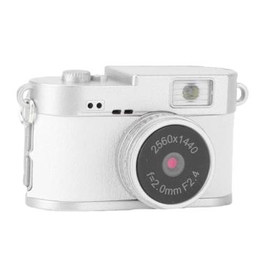 Imagem de Zopsc Mini Câmera Com Chaveiro, Vídeo 2K FHD, Filmadora Digital Retro Fotográfica de 2 MP Com 4 Filtros Integrados, Tela de 1,47", Flash LED, 180mAh Recarregável, Câmera Minúscula para (Branco)