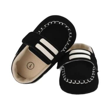 Imagem de Sapatos Slip-On Para Bebês Meninas Azul Marinho 0-1 Ano Solado Macio D