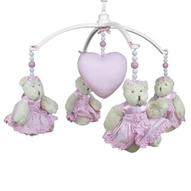 Imagem de Móbile Musical Ursinha Flores Rosa e Coração