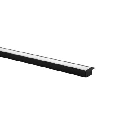 Imagem de Perfil Embutir Alumínio 36x18mm Com Mola 2m - Preto