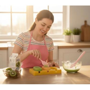 Imagem de Moldes de picolé de desenho animado infantil, moldes de sorvete de silicone de grau alimentício de cavidade, com palitos reutilizáveis, design plano antiaderente