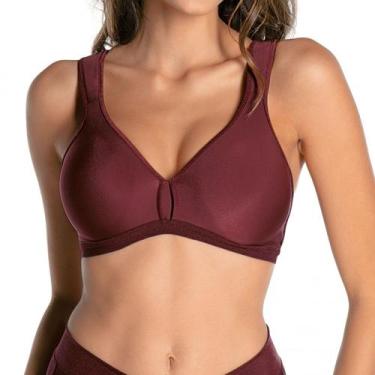 Imagem de Sutiã DeMillus Conforto Duplo sem Bojo Olimpo, Vinho, 48