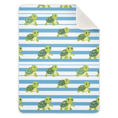 Imagem de Wassud Cobertor de bebê fofo de tartarugas de desenho animado para meninos e meninas cobertor infantil essencial para recém-nascidos cobertores macios para bebês 76 x 101 cm