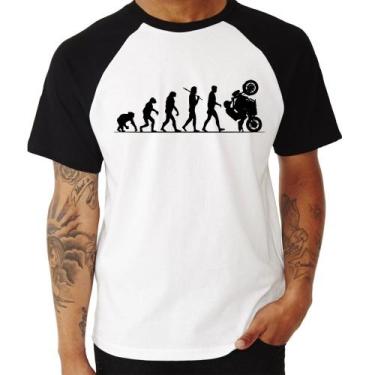 Imagem de Camiseta Raglan Evolução do Grau XJ6 - Foca na Moda, Branco, Preto, GG