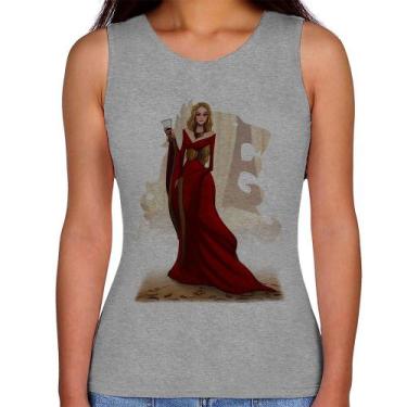 Imagem de Regata Feminina Cersei Lannister Art - Foca na Moda, Cinza, M