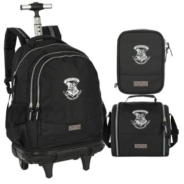 Imagem de Kit Mochila Rodinha Lancheira Estojo Juvenil Harry Potter-Masculino