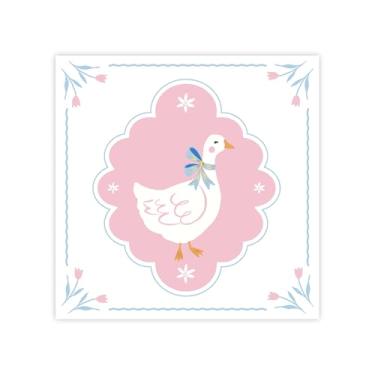 Imagem de Guardanapos grandes de papel de Páscoa Bonjour Fête Sweet Goose | Artigos de festa de papel premium | Folha dourada | Brunch de Páscoa, festas de primavera, chás de bebê e celebrações infantis |
