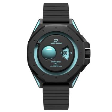 Imagem de Daniel Gorman Relógio masculino Quartz Gravity Series 2077 - pulseira de silicone, relógio de pulso com tema espacial luminoso orbital à prova d'água, Urano