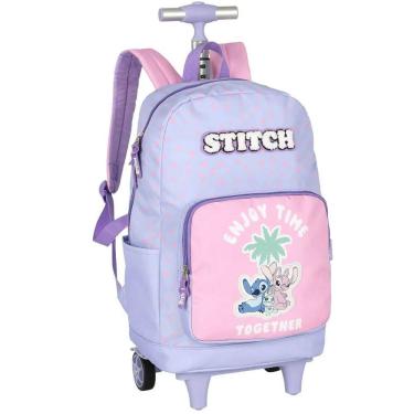 Imagem de Mochila do Stitch de Costas + Rodinhas Roxo - Luxcel