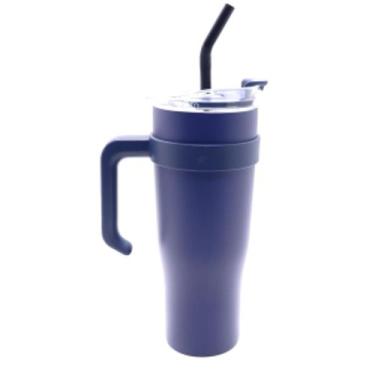 Imagem de Copo Garrafa Térmica Com Alça E Canudo Inox 1200ml Parede Dupla Aço In