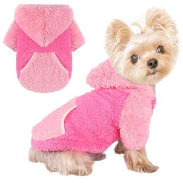 Imagem de Suéter de cachorro roupas de inverno para cães pequenos meninos meninas com capuz para animais de estimação filhotes casacos de clima frio outono cachorro moletom para chihuahua yorkie suéter fantasia