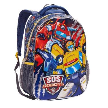 Imagem de Mochila Costas Transformers Escolar SOS Robots Infantil Seanite-Masculino