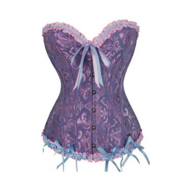 Imagem de Corset Vintage De Renda Floral Em Cetim, Bustier Sexy Com Aros Para Mu
