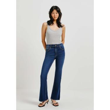 Imagem de Calça Jeans Feminina Cintura Média Flare Petit - Azul 038-Feminino