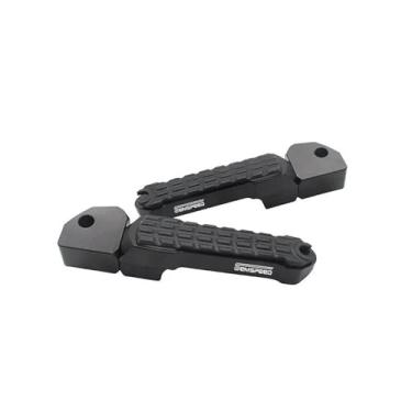 Imagem de Anti-derrapante Para r3 r25 mt25 mt03 2014-2018 2019 2020 com logotipo pé pegs esquerda direita segurar plataforma apoio para os pés(Preto)