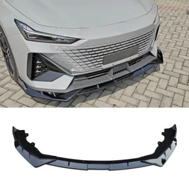 Imagem de Peça de modificação do difusor de lábios do spoiler do para-choque dianteiro do carro compatível com UNI-V 2022-2023 capa protetora de para-choque acessórios para carro (preto brilhante)