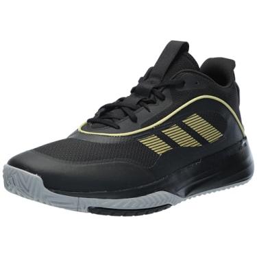 Imagem de adidas Own The Game 3.0 Tênis de basquete masculino, Preto/dourado metálico/cinza sólido, 42