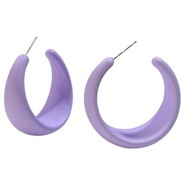 Imagem de RofYof Brincos de argola redondos pequenos de acrílico para mulheres, argolas abertas, leves, cor doce, brincos de argola grossa, joias para presente, Small, Acrílico, Sem pedra preciosa