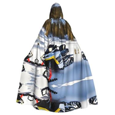 Imagem de Capa com capuz longa estampada em snowmobile avançada com gravata borboleta, perfeita para cosplay, bailes de máscaras e festas temáticas de Páscoa.