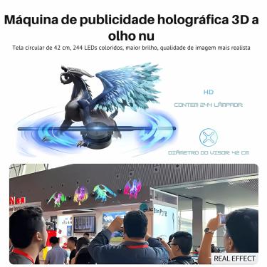 Imagem de Fan Projetor Holograma 42cm 224 LEDs Conexão Wifi 3D Circle